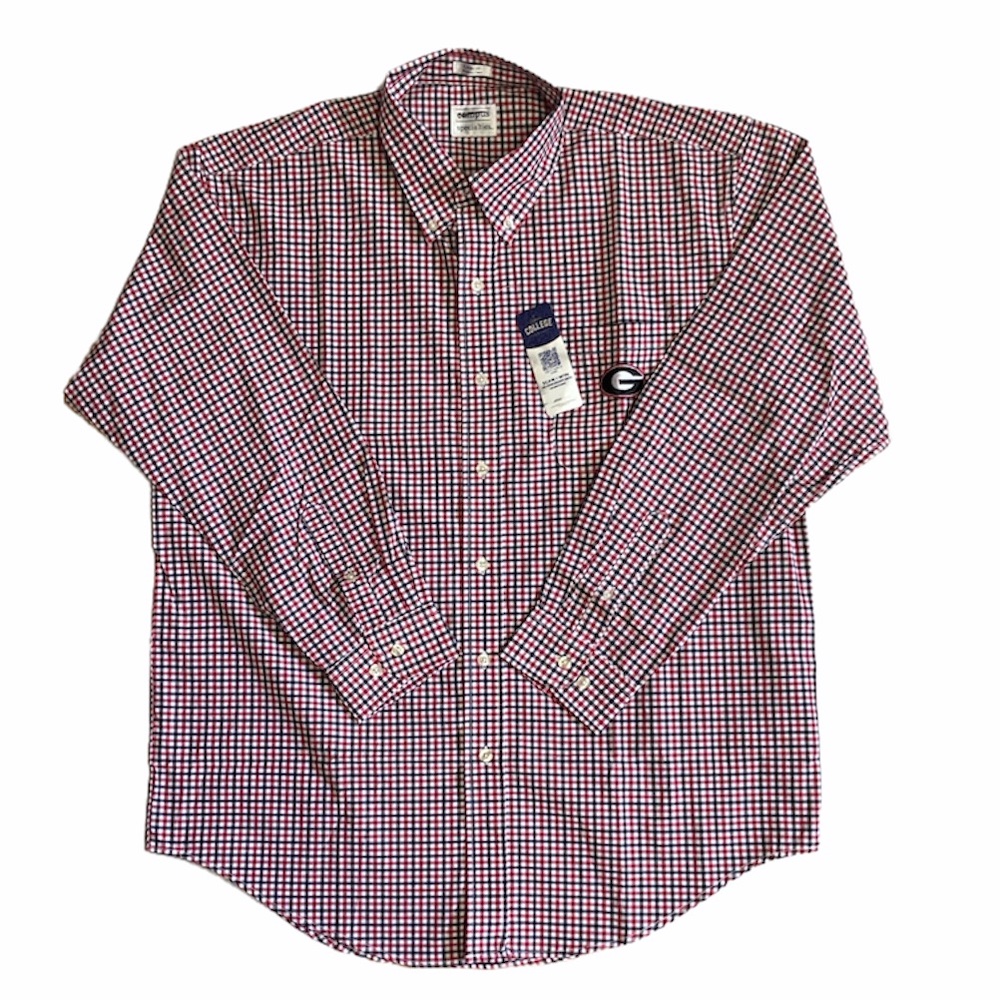 Campus Shirt Long Sleeve Button Down Plaid Red Large